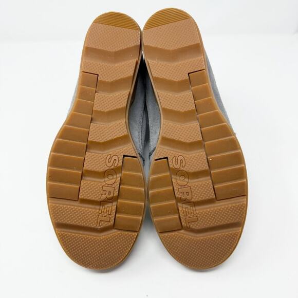 NWOB Sorel Gray Suede Evie Ankle Lace Up Booties Women's Size 9.5 Wedge Heel - Picture 6 of 8